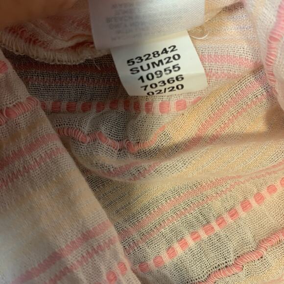 Lou & Grey Shirt XS Embroidered Stripes Faux Wrap Surplice Tassels Boho - Picture 7 of 9